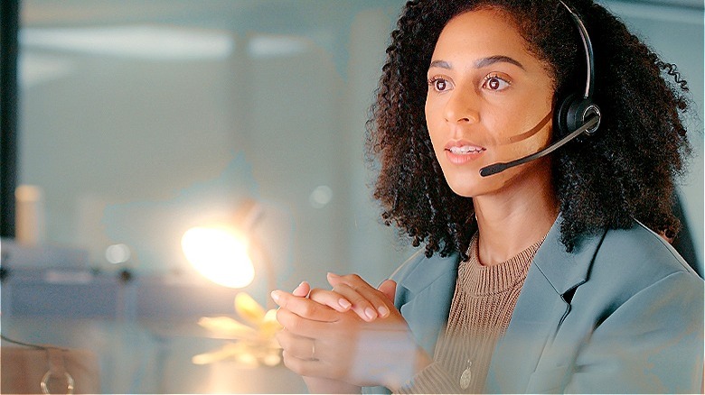 A person wearing a headset