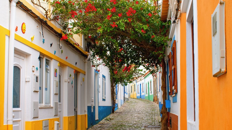Street of Ferragudo fisherman village, Algarve Portugal