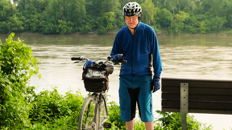 A retiree with a bike