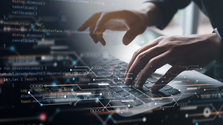 software engineer typing