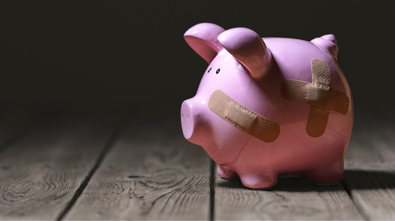 Piggy bank with bandages