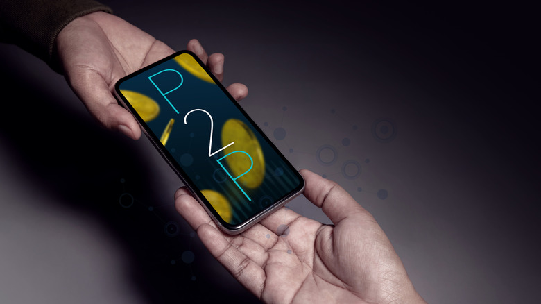P2P spelled on a phone