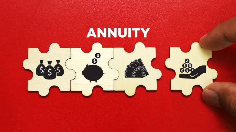 annuity concept in block pictures
