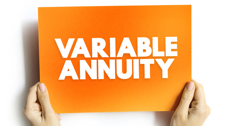 variable annuity on orange sign