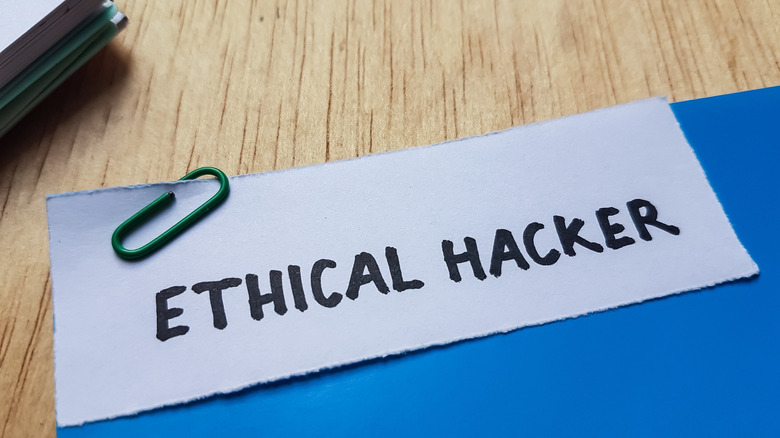 A file folder reading ethical hacker