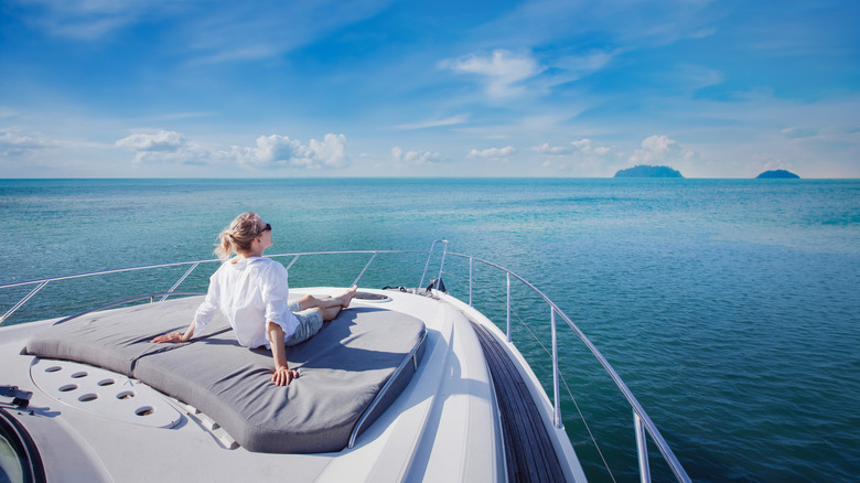 Woman on a luxury yacht