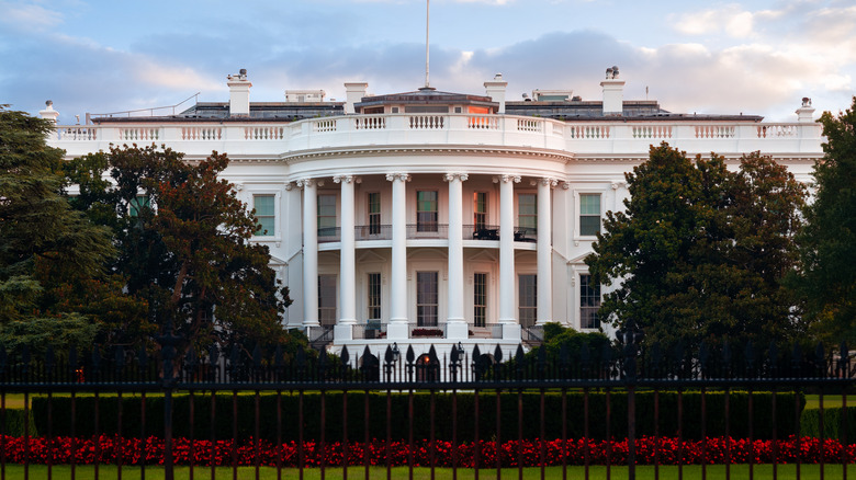 The White House at dusk