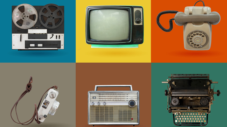 Image of vintage technology devices.