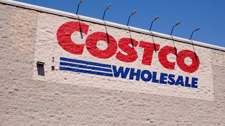 Closeup of the sign of Costco Wholesale Corporation on one of the stores in Silicon Valley