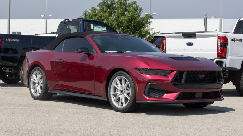 A red 2025 Ford Mustang Convertible GT