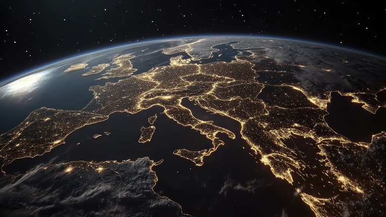 Satellite view of the European continent from space