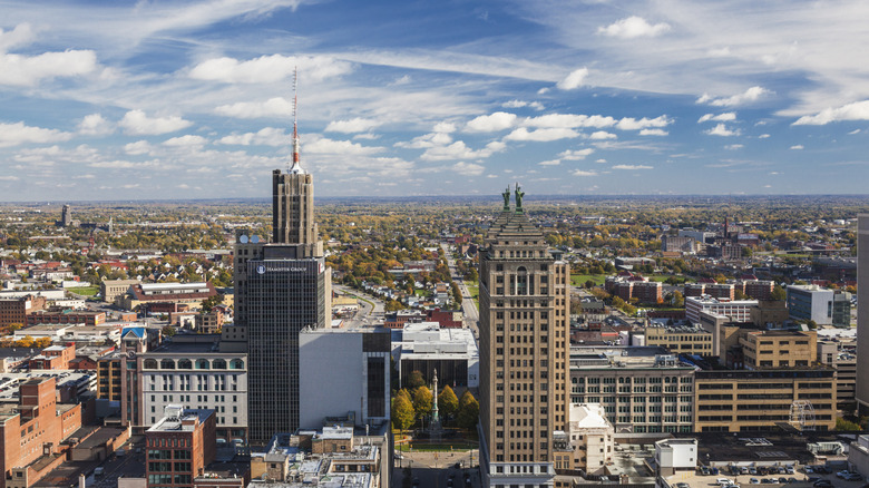 Aerial view of downtown Buffalo, New York