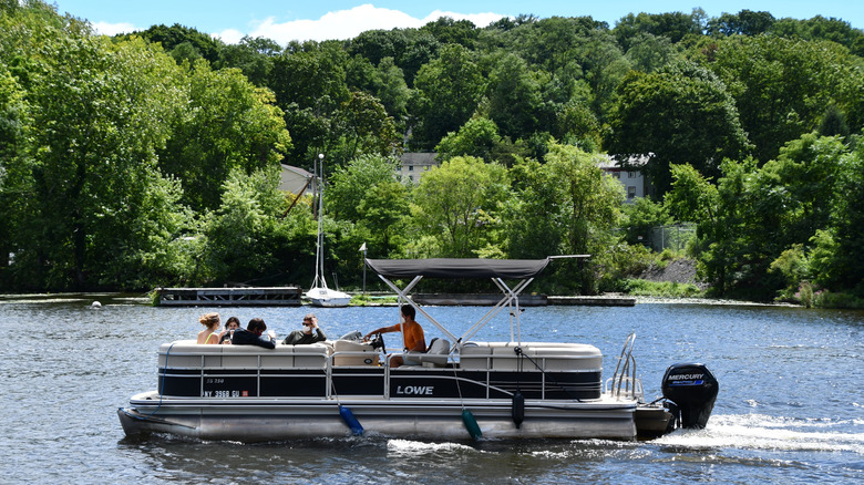 Boats on the Hudson River in Kingston, New York
