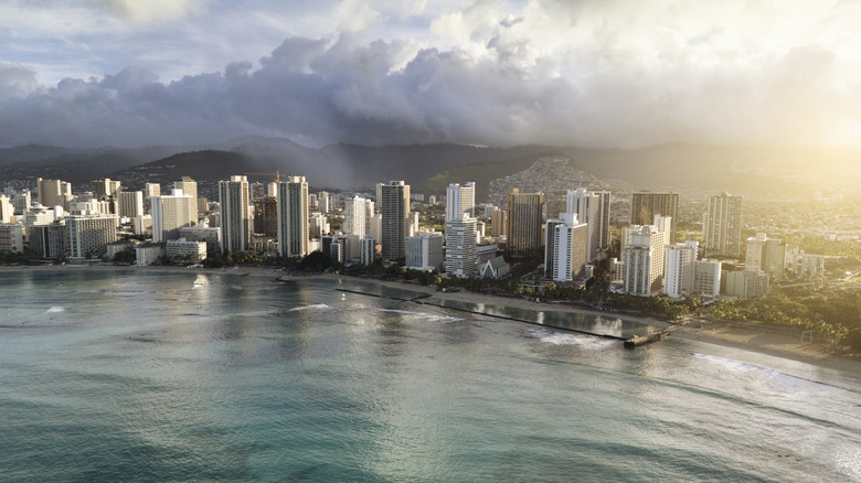 Arial view of Honolulu, Hawaii.