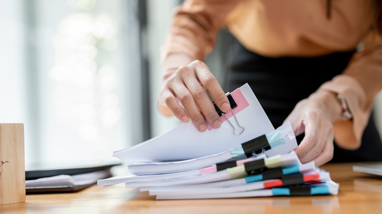 law clerk managing documents