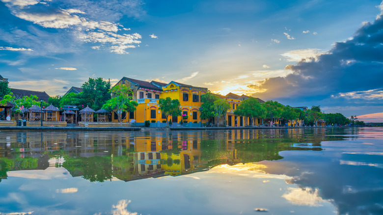 Homes on the edge of a body of water