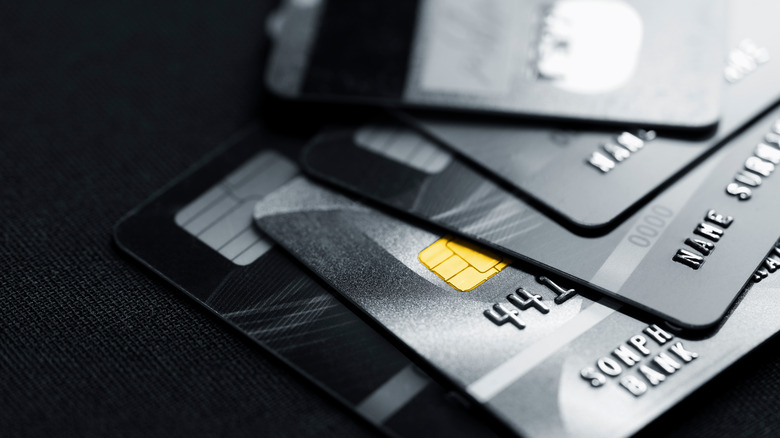 A stack of credit cards