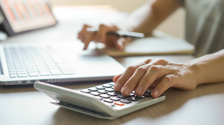Person using a calculator