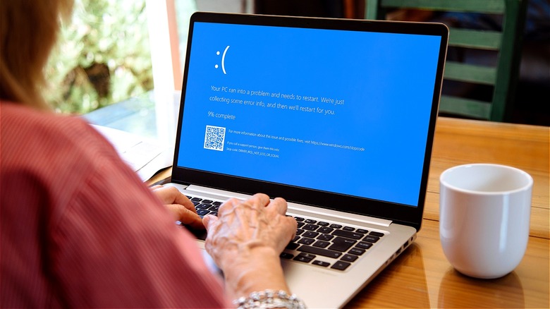 Computer blue screen of death