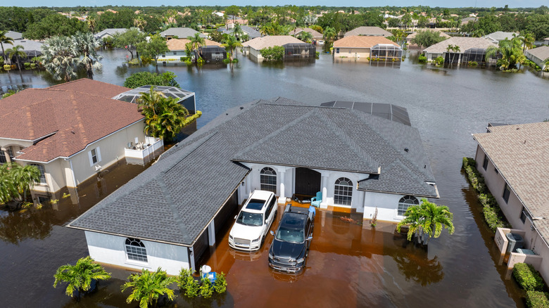 A flooded neighborhood in Sarasota, Florida following Hurricane Debby