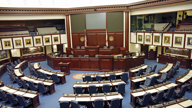The Florida House of Representatives chamber in Tallahassee, Florida