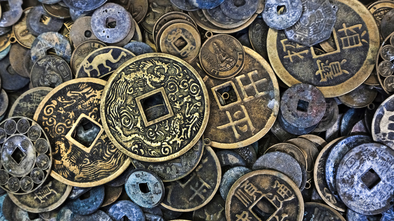 A variety of unique coins.