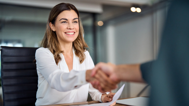 Women meeting with financial client.