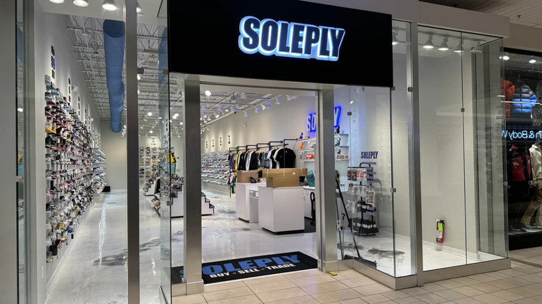 The exterior of a Soleply shoe store