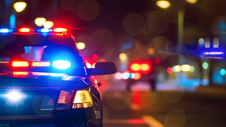 Police car with sirens