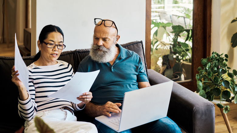 Couple goes over finances together
