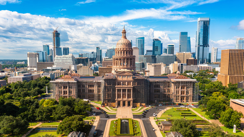 Aerial shot of downtown Austin, Texas.