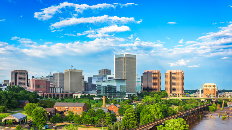 Aerial view of Richmond, Virginia.