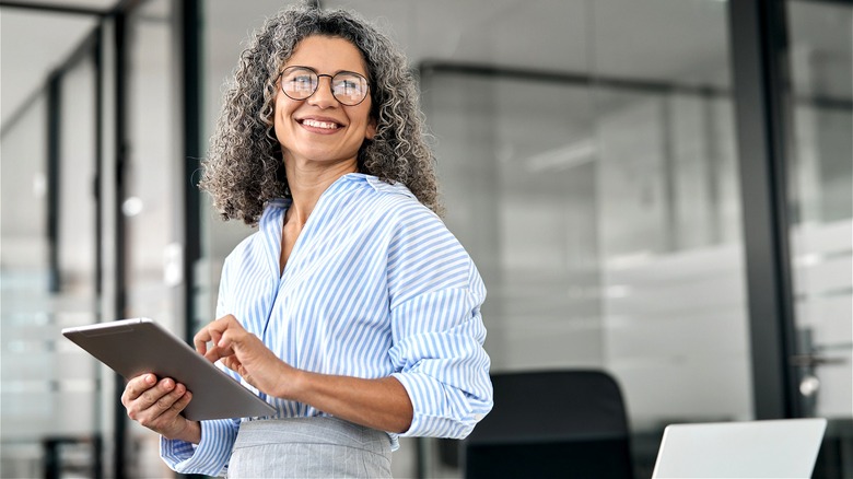 Middle-aged woman in workplace