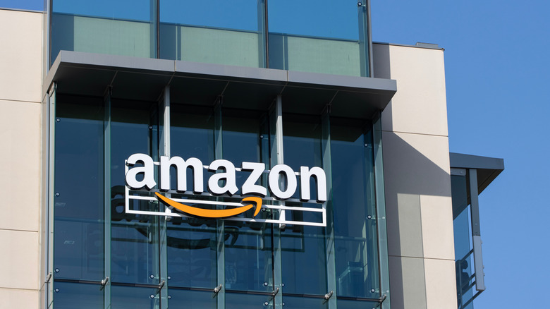 Amazon's logo outside company office
