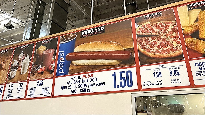 Costco store snack bar menu