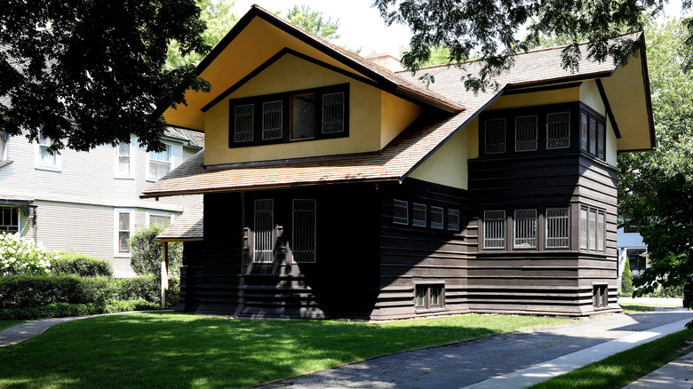The E. Arthur Davenport House designed by Frank Lloyd Wright in River Forest, IL.