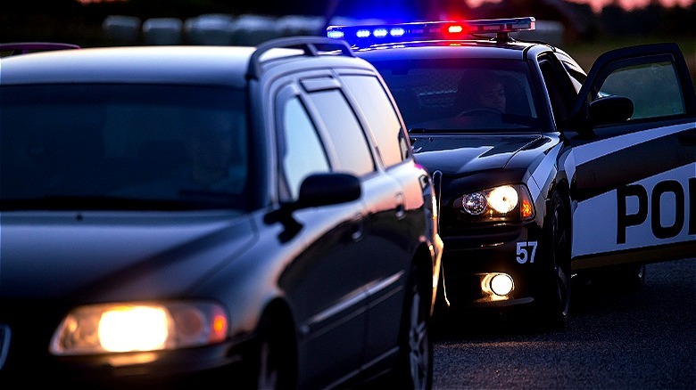 Police pulling over a driver