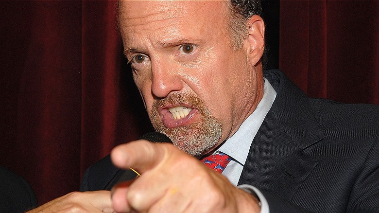 Jim Cramer points mid-speech