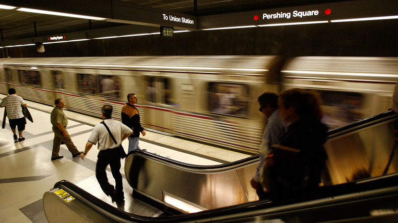 Inside a subway station in Los Angeles in 2008