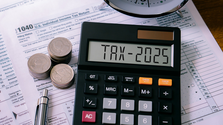 Word tax 2025 on the calculator on documents.