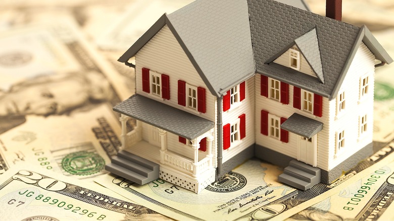 Model house on $20 bills