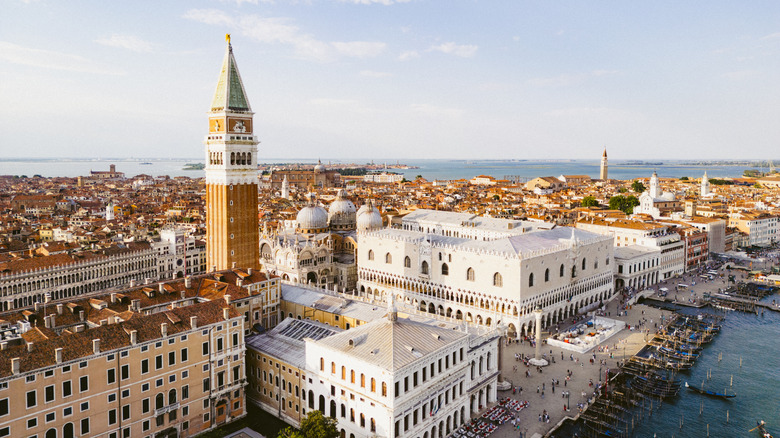 Venice skyline along the canals