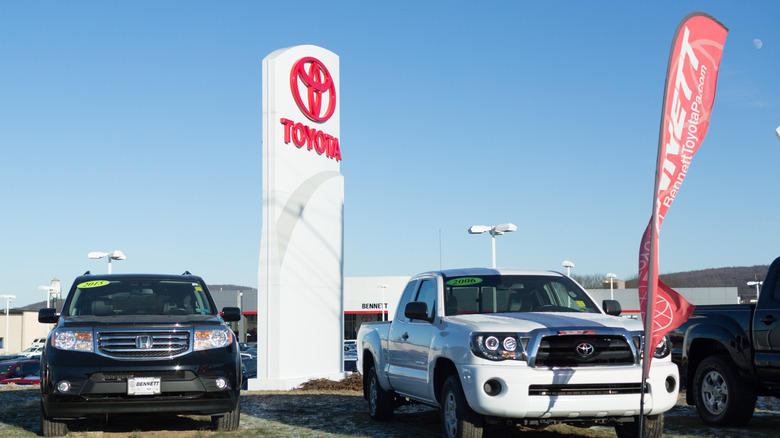 Toyota car dealership with vehicles for sale
