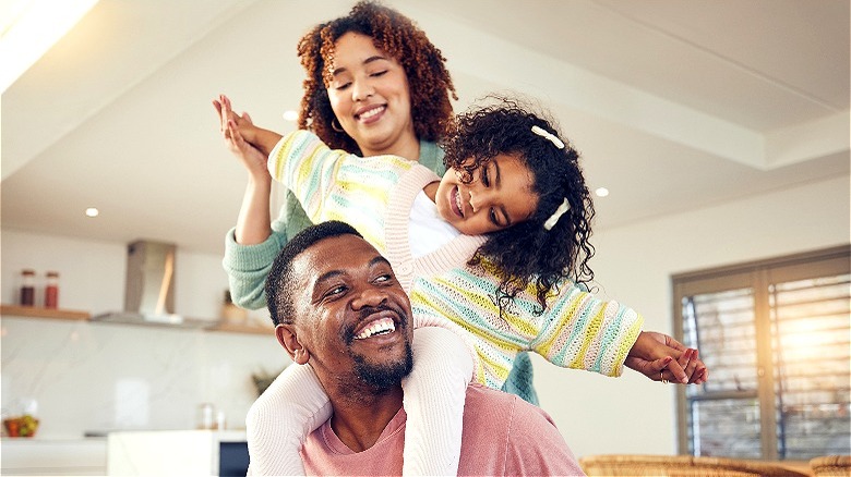 A happy family at home
