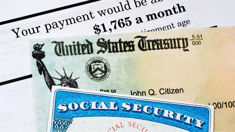 Social Security benefits packet and paperwork