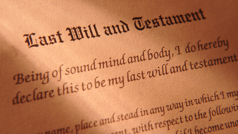 last will and testament document
