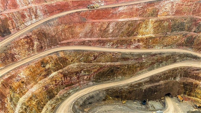 Distant view of gold mine