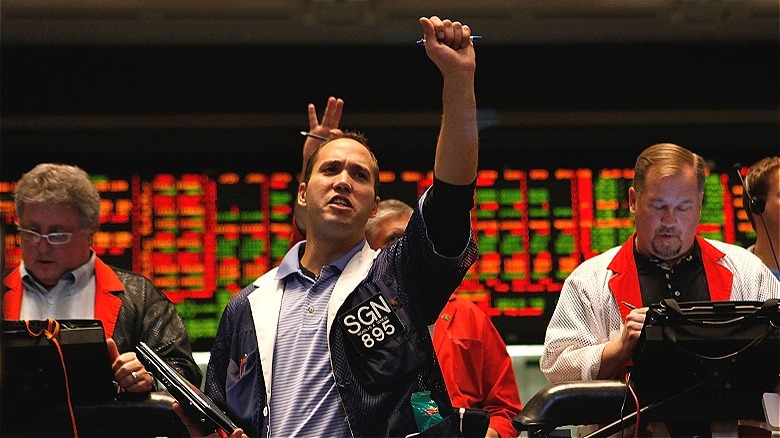 Futures trading pit in Chicago