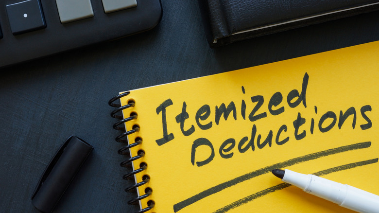 notepad reading itemized deductions