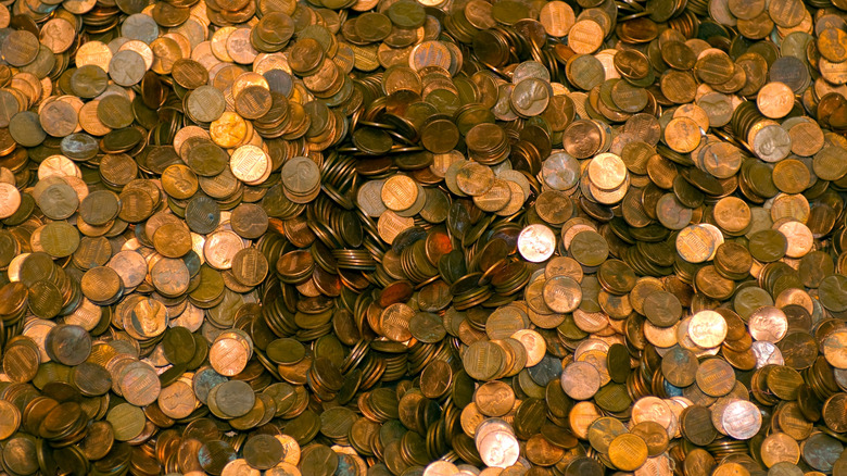 A massive pile of U.S. pennies